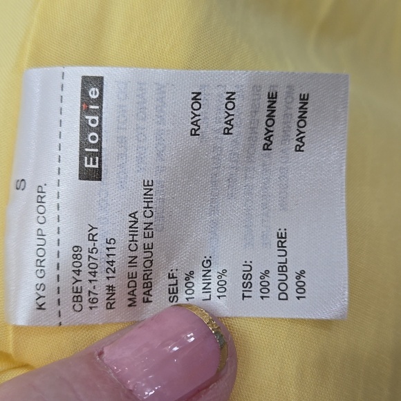 Elodie Yellow White Tiny White Floral Pattern Button Front Skirt Size Small - Picture 11 of 15